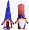 2 Pcs 4th of July Patriotic Gnomes Plush Decorations Mr & Mrs Handmade Swedish Tomte Gnome Scandinavian Elf Ornaments for American Memorial Day Independence Day Home Tiered Tray Decorations